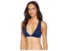 Polo Ralph Lauren Modern Solid Over The Shoulder Lace Back Bra Top (navy) Women's Swimwear