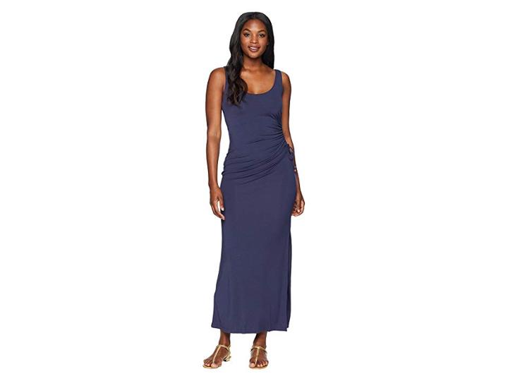 Tommy Bahama Tambour Shirred Maxi Dress (ocean Deep) Women's Dress