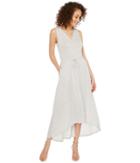 Heather Grace Linen Grecian Maxi Dress (silver) Women's Dress