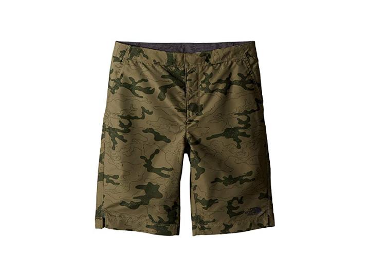 The North Face Kids Amphibious Shorts (little Kids/big Kids) (burnt Olive Green Woodland Camo Print/graphite Grey (prior Seaso) Boy's Shorts