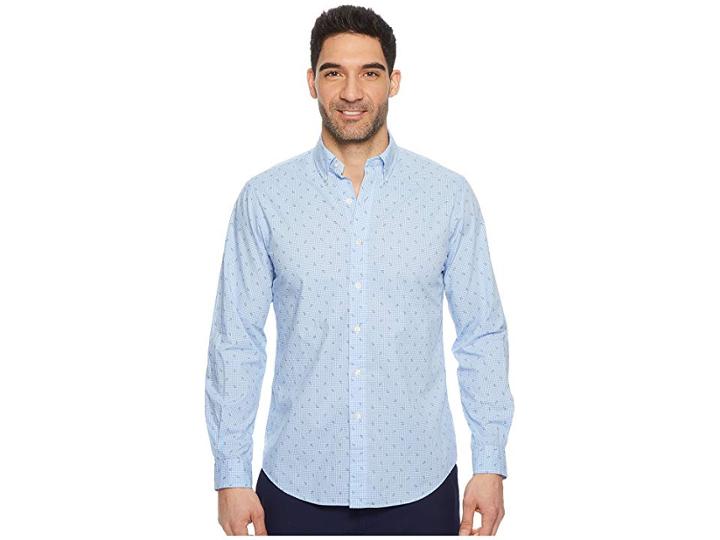 Polo Ralph Lauren Poplin Long Sleeve Sport Shirt (anchor) Men's Clothing