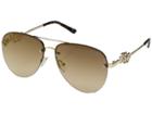Guess Gf6054 (shiny Gold/brown/brown Gradient Lens) Fashion Sunglasses