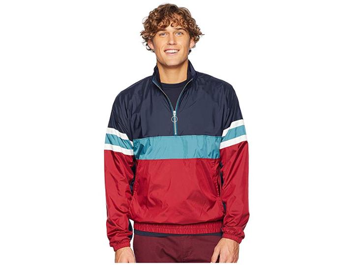 Original Penguin Color Block Cagoule Jacket (biking Red) Men's Coat