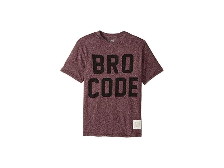 The Original Retro Brand Kids Bro Code Short Sleeve Mock Twist Tee (big Kids) (mock Twist Deep Maroon) Boy's T Shirt