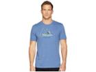Life Is Good Classic Keep It Reel Crusher Tee (heather Vintage Blue) Men's T Shirt