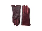 Calvin Klein Leather/suede Gloves W/ Pop Color Fourchettes (dark Cranberry) Extreme Cold Weather Gloves