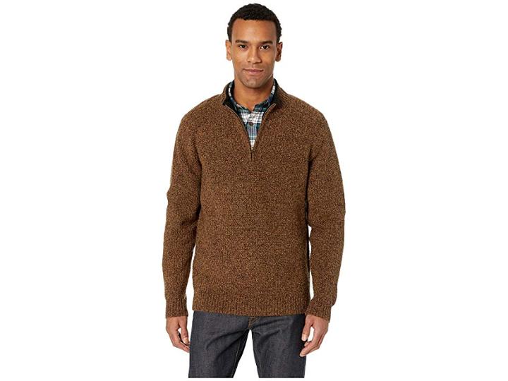 Pendleton Shetland 1/2 Zip Sweater (beaver Marl) Men's Long Sleeve Pullover