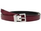 Calvin Klein 20 Mm Flat Strap Belt (red Rock/brushed Nickel) Women's Belts