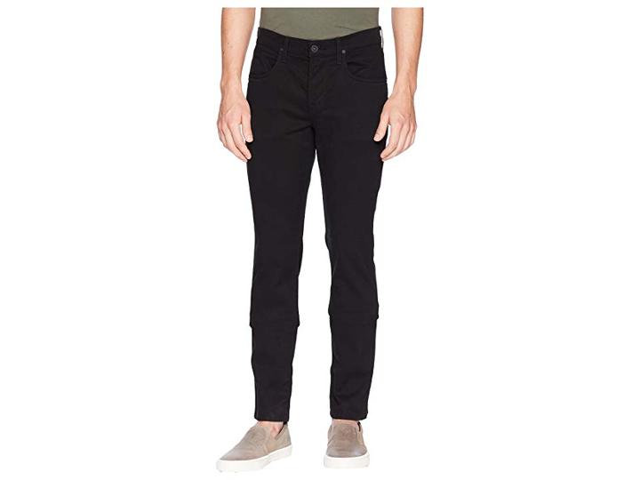 Hudson Byron Straight Zip Twill In Blackened (blackened) Men's Casual Pants