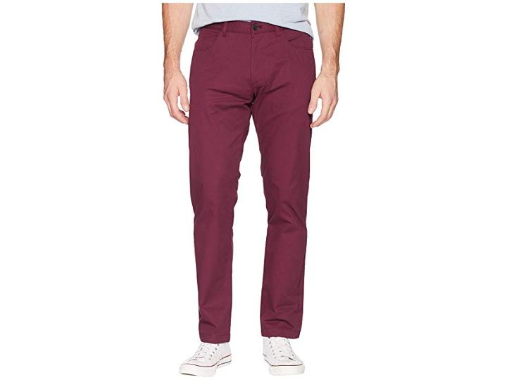 Calvin Klein Four-pocket Slim Sateen Pants (plum Night) Men's Casual Pants