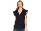 B Collection By Bobeau Keeley Ruffle Hoodie (black) Women's Sweatshirt