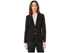 Tahari By Asl Crepe One-button Long Sleeve Jacket (black) Women's Coat