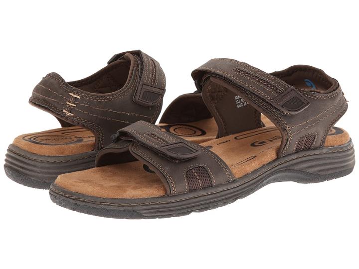 Nunn Bush Regan Two-strap Sandal (brown Crazy Horse) Men's Sandals