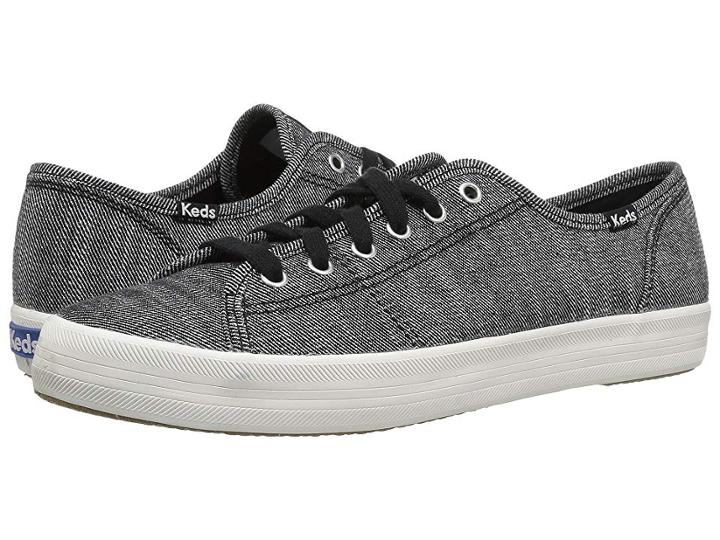 Keds Kickstart Denim Twill (black) Women's Lace Up Casual Shoes
