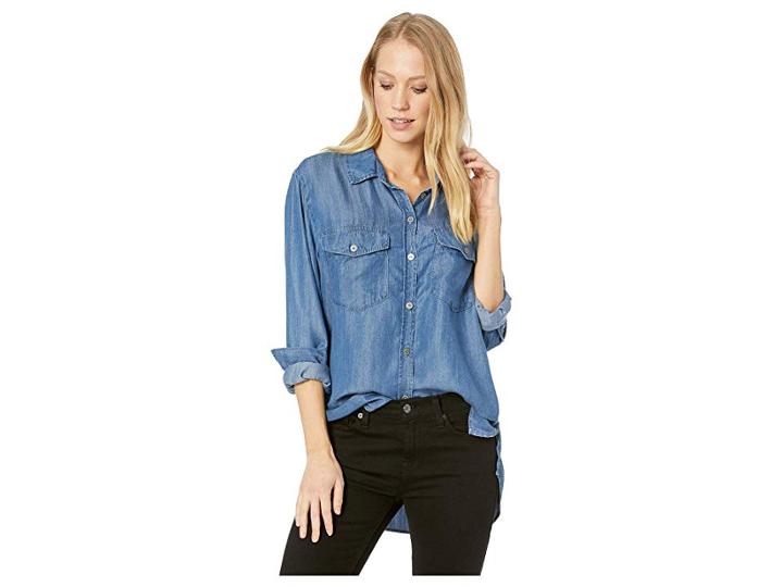 Sanctuary Boyfriend For Life Denim Shirt (pacific Blue) Women's Clothing