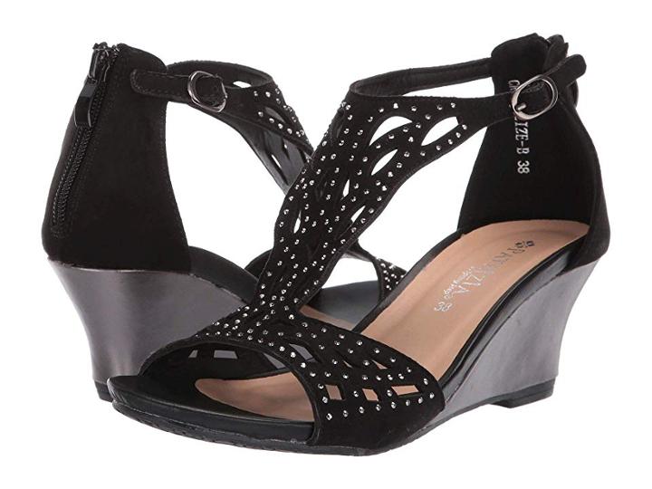 Patrizia Crystalize (black) Women's Wedge Shoes
