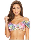 Luli Fama Guajira Superstar V-ruffle Bikini Top (multi) Women's Swimwear
