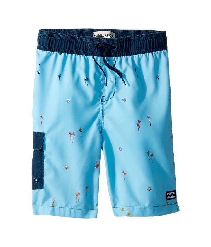 Billabong Kids Sundays Layback Boardshorts (toddler/little Kids) (light Blue) Boy's Swimwear