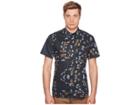 Billy Reid Short Sleeve Tuscumbia Print Shirt (navy) Men's Clothing