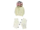 Steve Madden Chunky Pom Pom Hat With Etouch Glove Set (neutral) Knit Hats