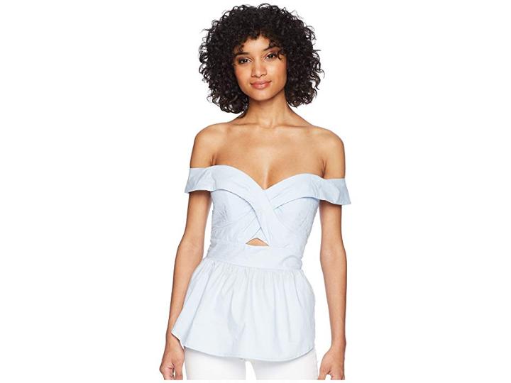 Bardot Sara Top (powder Blue) Women's Clothing
