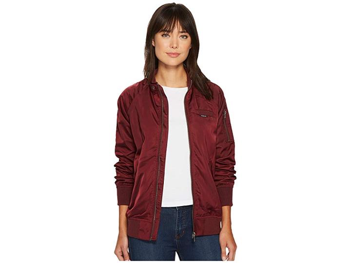 Members Only Washed Satin Ex-boyfriend Jacket (burgundy) Women's Coat