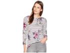 Joules Harbour Printed Jersey Top (harvest Floral Plum Stripe) Women's Clothing