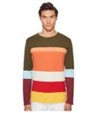 Missoni Color Block Henley Sweater (green) Men's Sweater