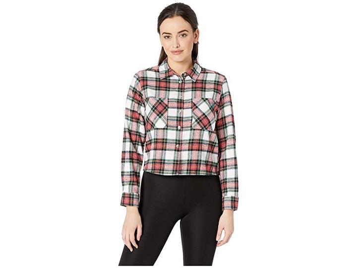 U.s. Polo Assn. Flannel Shirt (tartan Plaid/racing Red) Women's Clothing