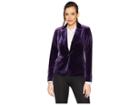 Tahari By Asl One-button Velvet Jacket (plum) Women's Coat