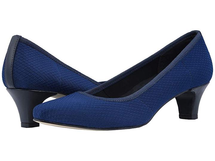Walking Cradles Izzy (navy Textured Stretch Fabric) Women's 1-2 Inch Heel Shoes