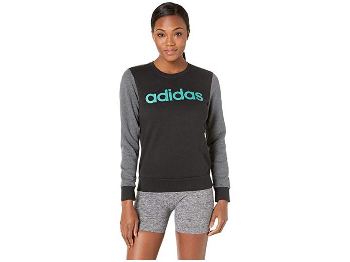 Adidas Essentials Linear Crew Neck (black) Women's Sweatshirt