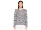 Eileen Fisher Organic Linen Cotton Stripe Top (graphite/white) Women's Clothing