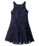 Nanette Lepore Kids Soutache Mesh Dress (little Kids/big Kids) (navy) Girl's Dress