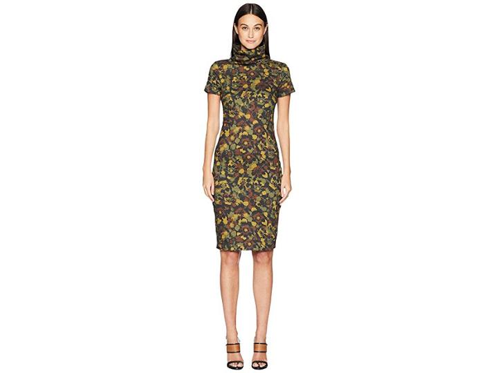 Nicole Miller Flower High Neck Dress (camouflauge) Women's Dress