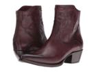 Frye Shane Embroidered Short (bordeaux Smooth Veg Calf) Cowboy Boots