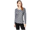 Nally & Millie Houndstooth Polkadot Print Top (multi) Women's Clothing