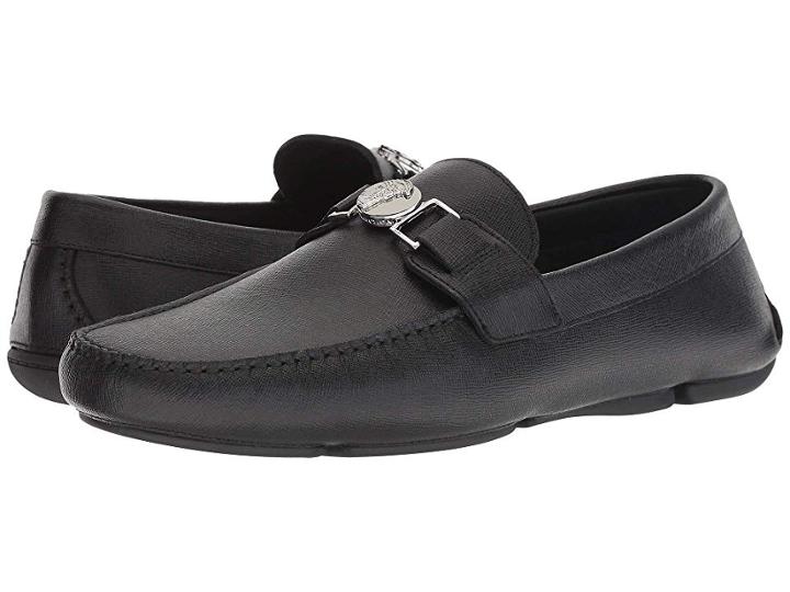 Versace Collection Logo Driver (nero/nikel) Men's Shoes
