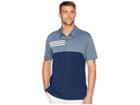 Adidas Golf 3-stripes Heather Block Polo (collegiate Navy Heather) Men's Short Sleeve Pullover