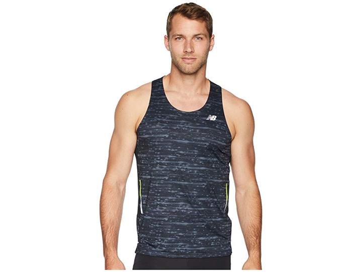 New Balance Printed Nb Ice 2.0 Singlet (black Multi) Men's Sleeveless