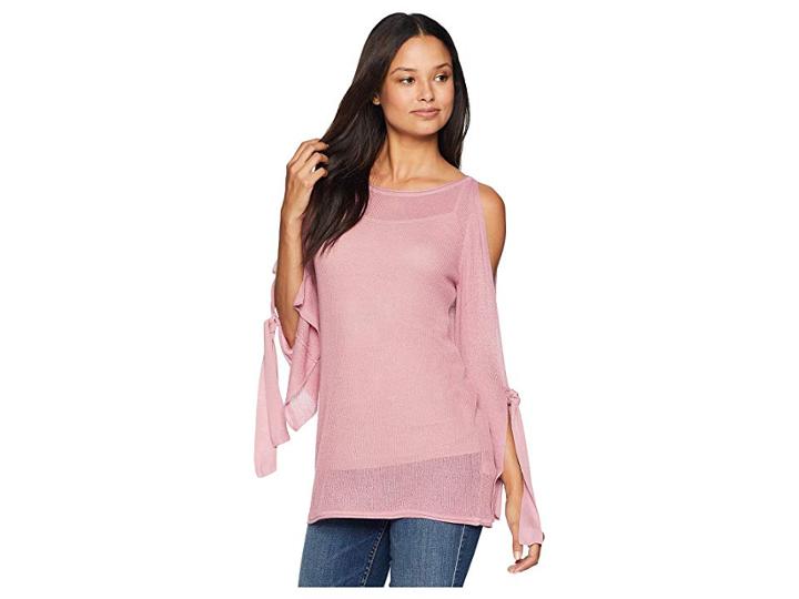 Kensie Textured Viscose Sweater Ks8k5635 (faded Mauve) Women's Sweater