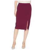 Tahari By Asl Bi-stretch Pencil Skirt With Front Slit (cabernet) Women's Skirt