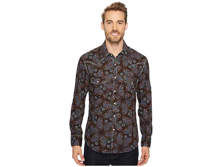 Rock And Roll Cowboy Long Sleeve Snap B2s4126 (brown) Men's Clothing