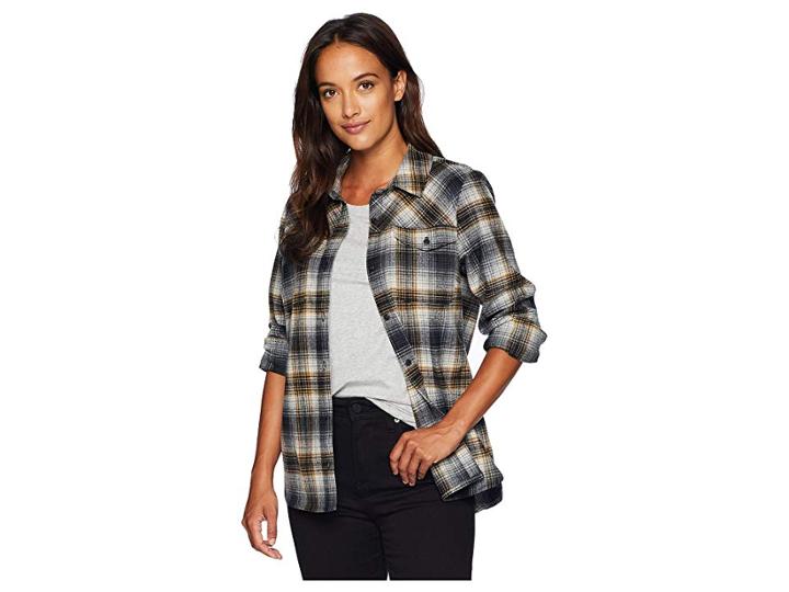 Pendleton Christina Plaid Shirt (tan/grey Ombre) Women's Long Sleeve Button Up