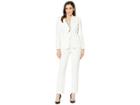 Tahari By Asl Pebble Crepe Ruffle Pants Suit (ivory White) Women's Suits Sets