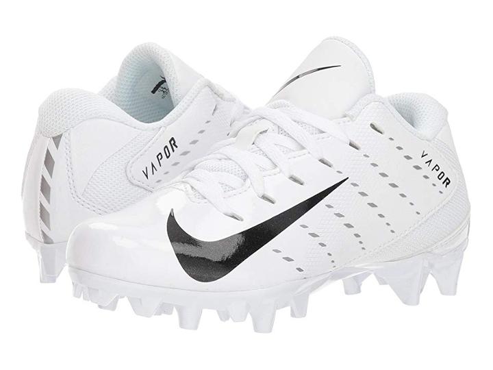 Nike Kids Vapor Untouchable Varsity 3 Football (toddler/little Kid/big Kid) (white/black/metallic Silver) Kids Shoes