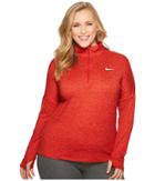 Nike Dry Element 1/2 Zip Running Top (size 1x-3x) (gym Red/habanero Red/heather) Women's Long Sleeve Pullover