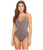 Jets By Jessika Allen Aspire Plunge Cut Out One-piece (slate) Women's Swimsuits One Piece