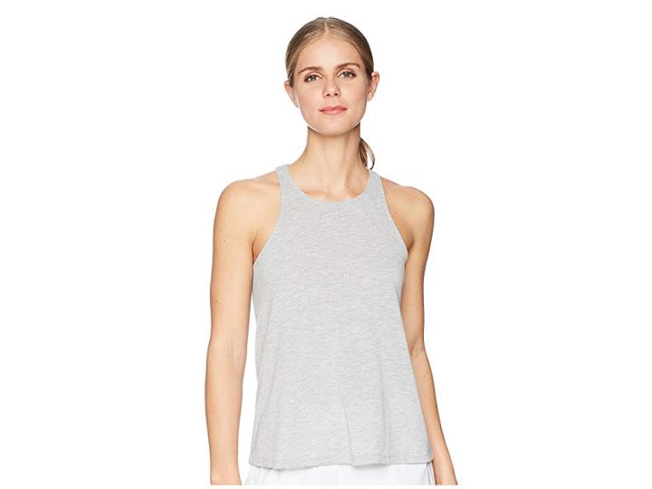 Adidas Performance Open Back Tank Top (medium Grey Heather/black) Women's Sleeveless