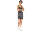 Lucy Love Snap It Up Dress (black/white Striped) Women's Dress